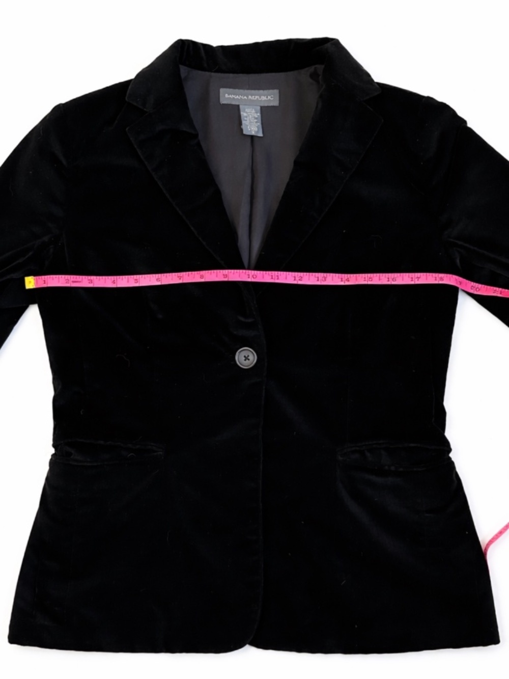 Banana Republic Black Velvet Blazer Size 10 Tailored Classic - Picture 4 of 8